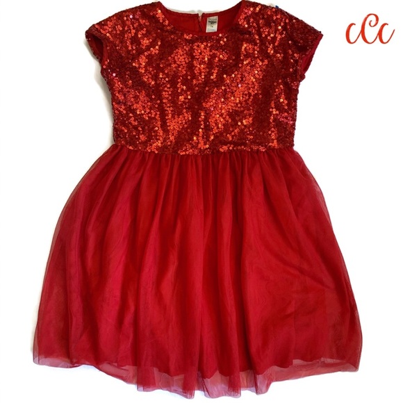 OshKosh B'gosh Other - Osh Kosh B’Gosh Red Sequin Holiday Dress Size 14